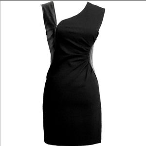 ALI RO Black bodycon dress with leather details NWT Size 2